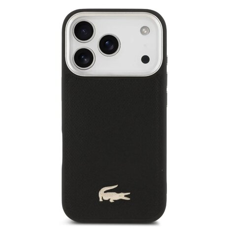 Lacoste Lacoste iPhone 17 Pro Back-Cover hul - MagSafe - Croco Pin Logo - Schwarz Lacoste Lacoste iPhone 17 Pro Back-Cover hul - MagSafe - Croco Pin Logo - Schwarz