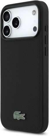 Lacoste Lacoste iPhone 17 Pro Max Backcover hoesje - MagSafe - Iconic Petit Pique Logo - Zwart Lacoste Lacoste iPhone 17 Pro Max Backcover hoesje - MagSafe - Iconic Petit Pique Logo - Zwart