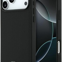 Lacoste iPhone 17 Pro Max/iPhone 18 Pro Max Coque arrière MagSafe Logo Petit Piqué iconique - Noir