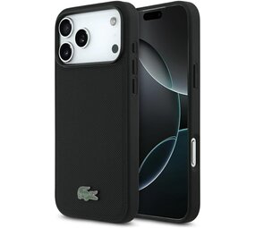 Lacoste Lacoste iPhone 17 Pro Max Back cover case - MagSafe - Iconic Petit Pique Logo - Black Lacoste Lacoste iPhone 17 Pro Max Back cover case - MagSafe - Iconic Petit Pique Logo - Black