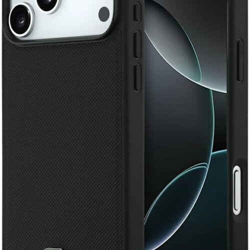 Lacoste Lacoste iPhone 17 Pro Max/iPhone 18 Pro Max Coque arrière MagSafe Logo Petit Piqué iconique - Noir
