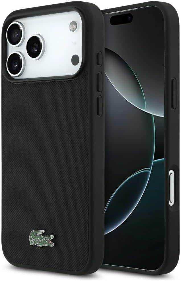 Lacoste Lacoste iPhone 17 Pro Max Backcover hoesje - MagSafe - Iconic Petit Pique Logo - Zwart