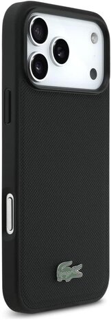 Lacoste Lacoste iPhone 17 Pro Max Backcover hoesje - MagSafe - Iconic Petit Pique Logo - Zwart Lacoste Lacoste iPhone 17 Pro Max Backcover hoesje - MagSafe - Iconic Petit Pique Logo - Zwart