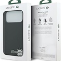 Lacoste Lacoste iPhone 17 Pro Max/iPhone 18 Pro Max Coque arrière MagSafe Logo Petit Piqué iconique - Noir