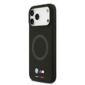BMW BMW iPhone 17 Pro Max/iPhone 18 Pro Max Coque arrière MagSafe Silicone liquide logos métalliques - Noir