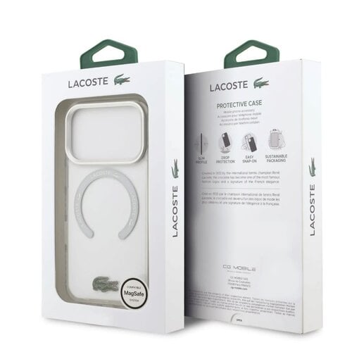 Lacoste Lacoste iPhone 17 Pro/iPhone 18 Pro Handyhülle MagSafe Mattierte Oberfläche - Weiß