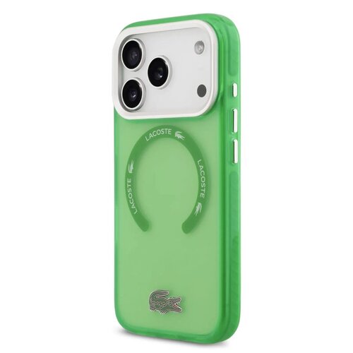 Lacoste Lacoste iPhone 17 Pro/iPhone 18 Pro Coque arrière MagSafe Finition transparente et dépolie - Vert