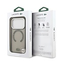 Lacoste Lacoste iPhone 17 Pro Max/iPhone 18 Pro Max Coque arrière MagSafe Finition transparente et dépolie - Gris