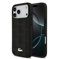 Lacoste Lacoste iPhone 17 Pro Max/iPhone 18 Pro Max Coque arrière MagSafe Logo monogramme avec support caméra - Noir