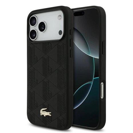 Lacoste Lacoste iPhone 17 Pro Max Back cover case - MagSafe - Nomogramme Logo with Camera Stand - Black