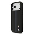 BMW BMW iPhone 17 Pro Max/iPhone 18 Pro Max Handyhülle PU-Kunstleder perforierte blaue Streifen Metalllogos - Schwarz