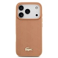 Lacoste Lacoste iPhone 17 Pro/iPhone 18 Pro Back Cover MagSafe Monogram Print with Gold Logo - Pink