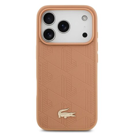 Lacoste Lacoste iPhone 17 Pro Max Backcover hoesje - MagSafe - Monogramme Print With Gold Logo - Roze Lacoste Lacoste iPhone 17 Pro Max Backcover hoesje - MagSafe - Monogramme Print With Gold Logo - Roze