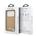 Lacoste Lacoste iPhone 17 Pro/iPhone 18 Pro Handyhülle MagSafe Monogramm-Print mit goldfarbenem Logo - Beige