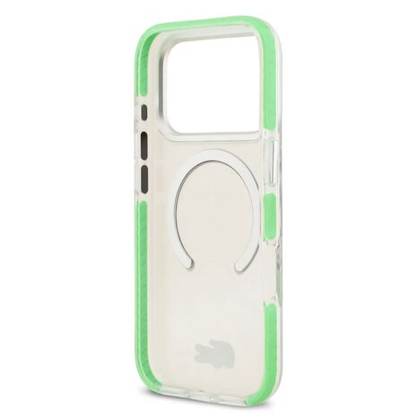 Lacoste Lacoste iPhone 17 Pro Back-Cover hul - MagSafe - Frosted Finish - Green Edge - Transparent Lacoste Lacoste iPhone 17 Pro Back-Cover hul - MagSafe - Frosted Finish - Green Edge - Transparent