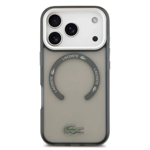 Lacoste Lacoste iPhone 17 Pro/iPhone 18 Pro Back Cover MagSafe Transparent Design with Frosted Finish - Grey