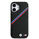 BMW BMW iPhone 17 Backcover hoesje - MagSafe - PU Leather Case With Tricolor Slanted Stripes & Metal Logos - Zwart BMW BMW iPhone 17 Backcover hoesje - MagSafe - PU Leather Case With Tricolor Slanted Stripes & Metal Logos - Zwart