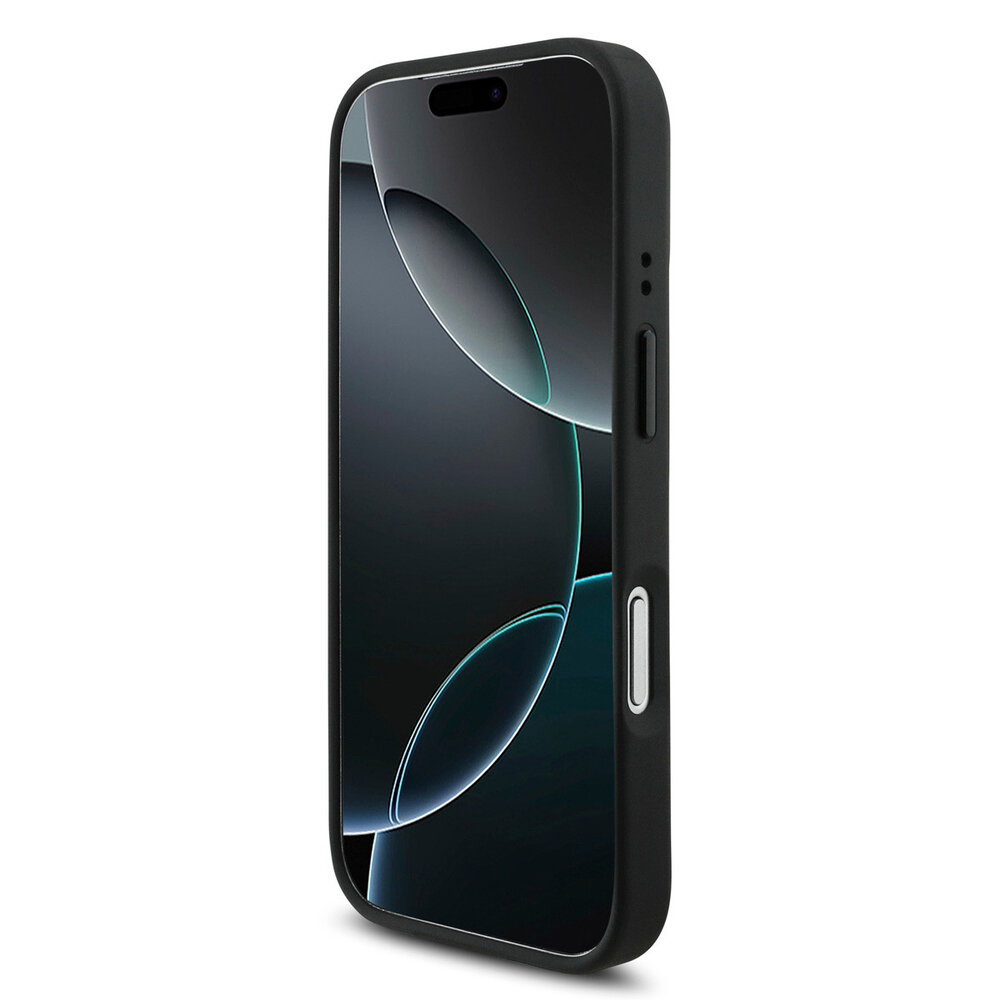 BMW BMW iPhone 17 Pro Back cover coque - MagSafe - PU Leather Case With Tricolor Slanted Stripes & Metal Logos - Noir BMW BMW iPhone 17 Pro Back cover coque - MagSafe - PU Leather Case With Tricolor Slanted Stripes & Metal Logos - Noir