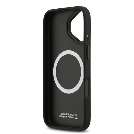 BMW BMW iPhone 17 Back cover coque - MagSafe - PU Leather Case With Tricolor Slanted Stripes & Metal Logos - Gris BMW BMW iPhone 17 Back cover coque - MagSafe - PU Leather Case With Tricolor Slanted Stripes & Metal Logos - Gris