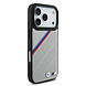 BMW BMW iPhone 17 Pro Back-Cover hul - MagSafe - PU Leather Case With Tricolor Slanted Stripes & Metal Logos - Grau BMW BMW iPhone 17 Pro Back-Cover hul - MagSafe - PU Leather Case With Tricolor Slanted Stripes & Metal Logos - Grau