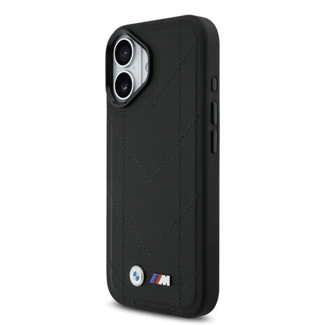 BMW BMW iPhone 17 Backcover hoesje - MagSafe - Quilted Leather Case With Metal Logo - Zwart BMW BMW iPhone 17 Backcover hoesje - MagSafe - Quilted Leather Case With Metal Logo - Zwart
