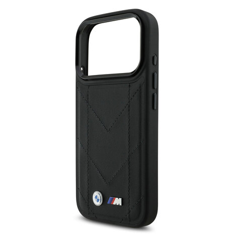 BMW BMW iPhone 17 Pro Back-Cover hul - MagSafe - Quilted Leather Case With Metal Logo - Schwarz BMW BMW iPhone 17 Pro Back-Cover hul - MagSafe - Quilted Leather Case With Metal Logo - Schwarz