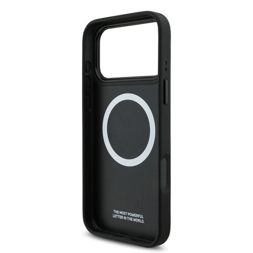 BMW BMW iPhone 17 Pro Max/iPhone 18 Pro Max Coque arrière MagSafe Cuir matelassé logo métallique - Noir
