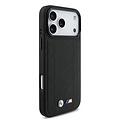 BMW BMW iPhone 17 Pro Max/iPhone 18 Pro Max Handyhülle MagSafe Gestepptes Leder Metalllogo - Schwarz