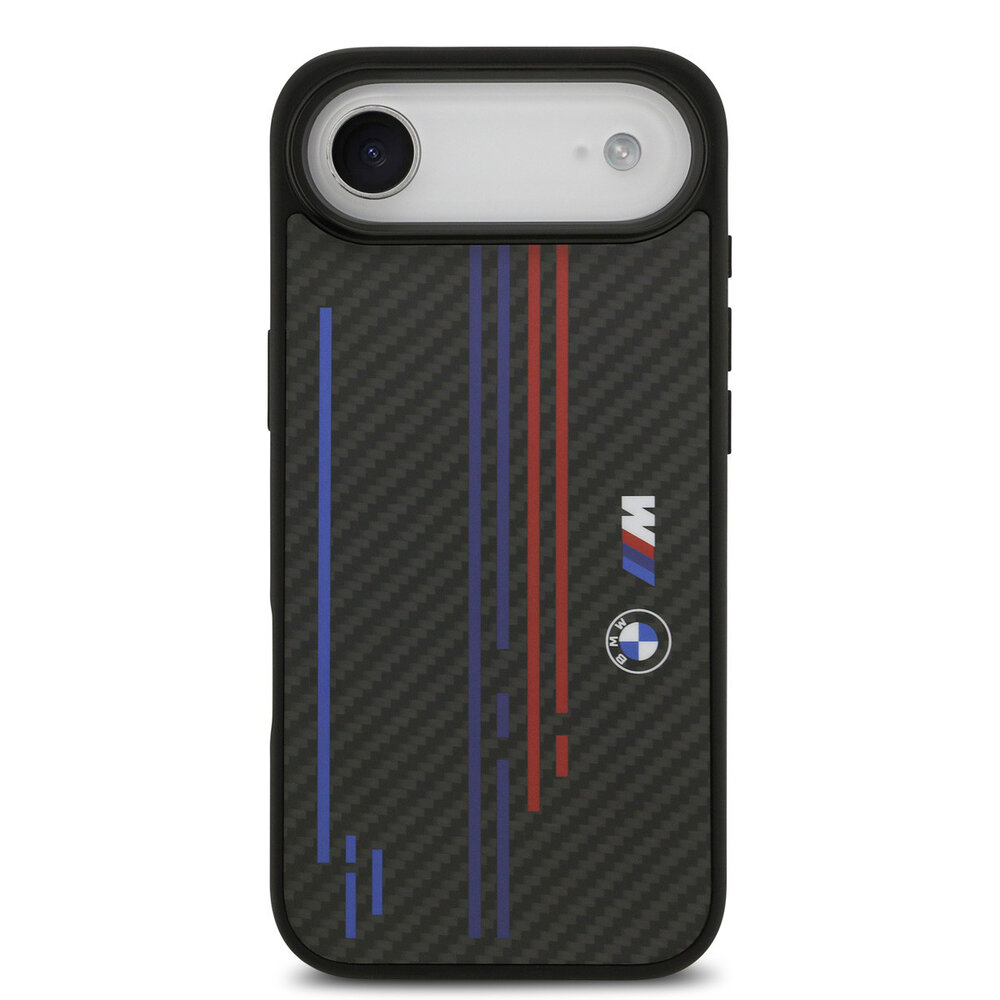 BMW BMW iPhone 17 Air Back cover case - MagSafe Kevlar Case With Printed Tricolor & Metal Logos - Black