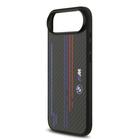 BMW BMW iPhone 17 Air Back cover case - MagSafe Kevlar Case With Printed Tricolor & Metal Logos - Black