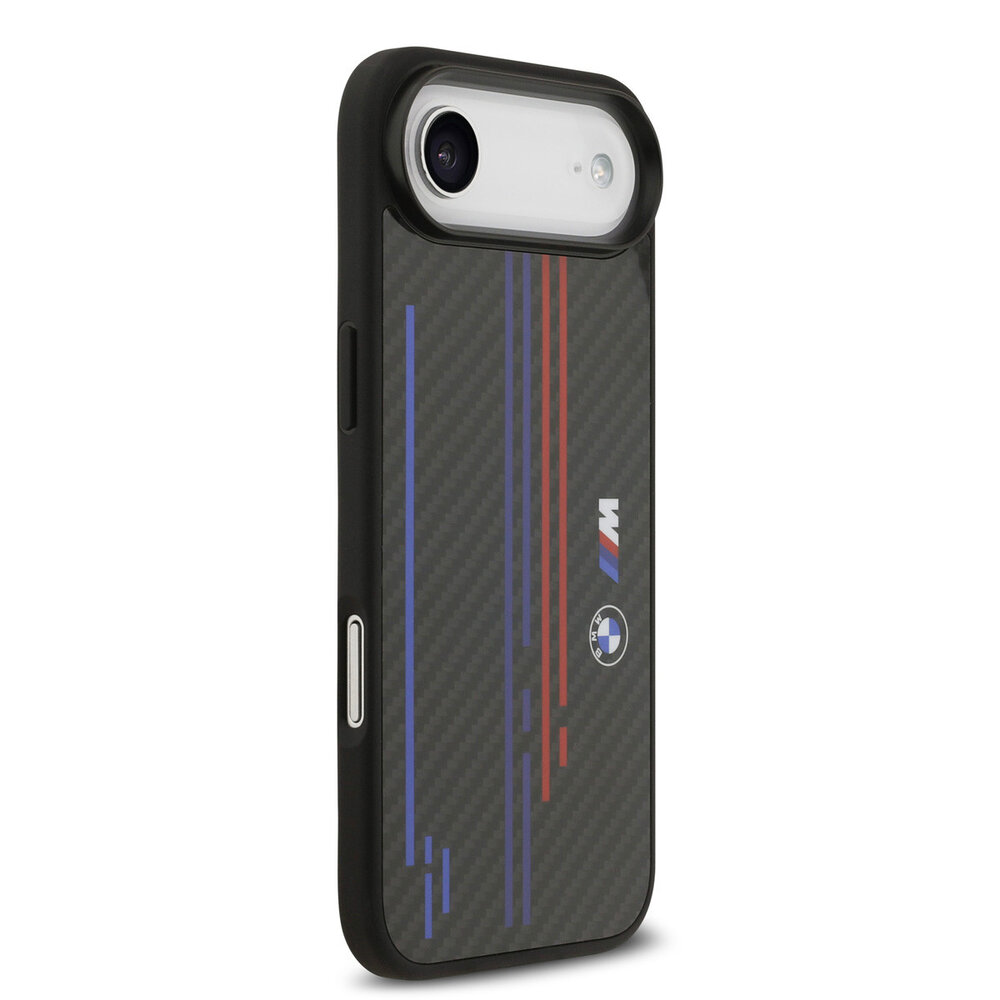 BMW BMW iPhone 17 Air Back cover case - MagSafe Kevlar Case With Printed Tricolor & Metal Logos - Black