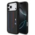 BMW iPhone 17 Pro Max Back cover case - MagSafe Kevlar Case With Printed Tricolor & Metal Logos - Black
