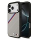 BMW BMW iPhone 17 Pro Back-Cover hul - MagSafe - PU Leather Case With Tricolor Slanted Stripes & Metal Logos - Grau BMW BMW iPhone 17 Pro Back-Cover hul - MagSafe - PU Leather Case With Tricolor Slanted Stripes & Metal Logos - Grau