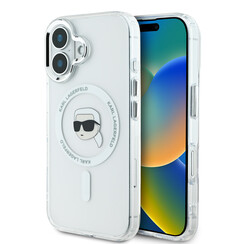Karl Lagerfeld iPhone 16 Back-Cover hul - Magsafe IML metal - Weiß