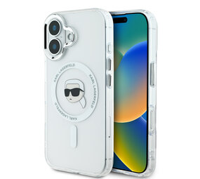 Karl Lagerfeld Karl Lagerfeld iPhone 16 Back cover case - Magsafe IML metal - White Karl Lagerfeld Karl Lagerfeld iPhone 16 Back cover case - Magsafe IML metal - White