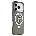 Karl Lagerfeld Karl Lagerfeld iPhone 17 Pro/iPhone 18 Pro Coque arrière MagSafe support anneau Karl & Choupette - Noir
