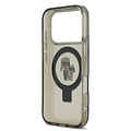 Karl Lagerfeld Karl Lagerfeld iPhone 17 Pro/iPhone 18 Pro Coque arrière MagSafe support anneau Karl & Choupette - Noir