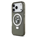 Karl Lagerfeld Karl Lagerfeld iPhone 17 Pro/iPhone 18 Pro Coque arrière MagSafe support anneau Karl & Choupette - Noir