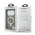 Karl Lagerfeld Karl Lagerfeld iPhone 17 Pro/iPhone 18 Pro Coque arrière MagSafe support anneau Karl & Choupette - Noir