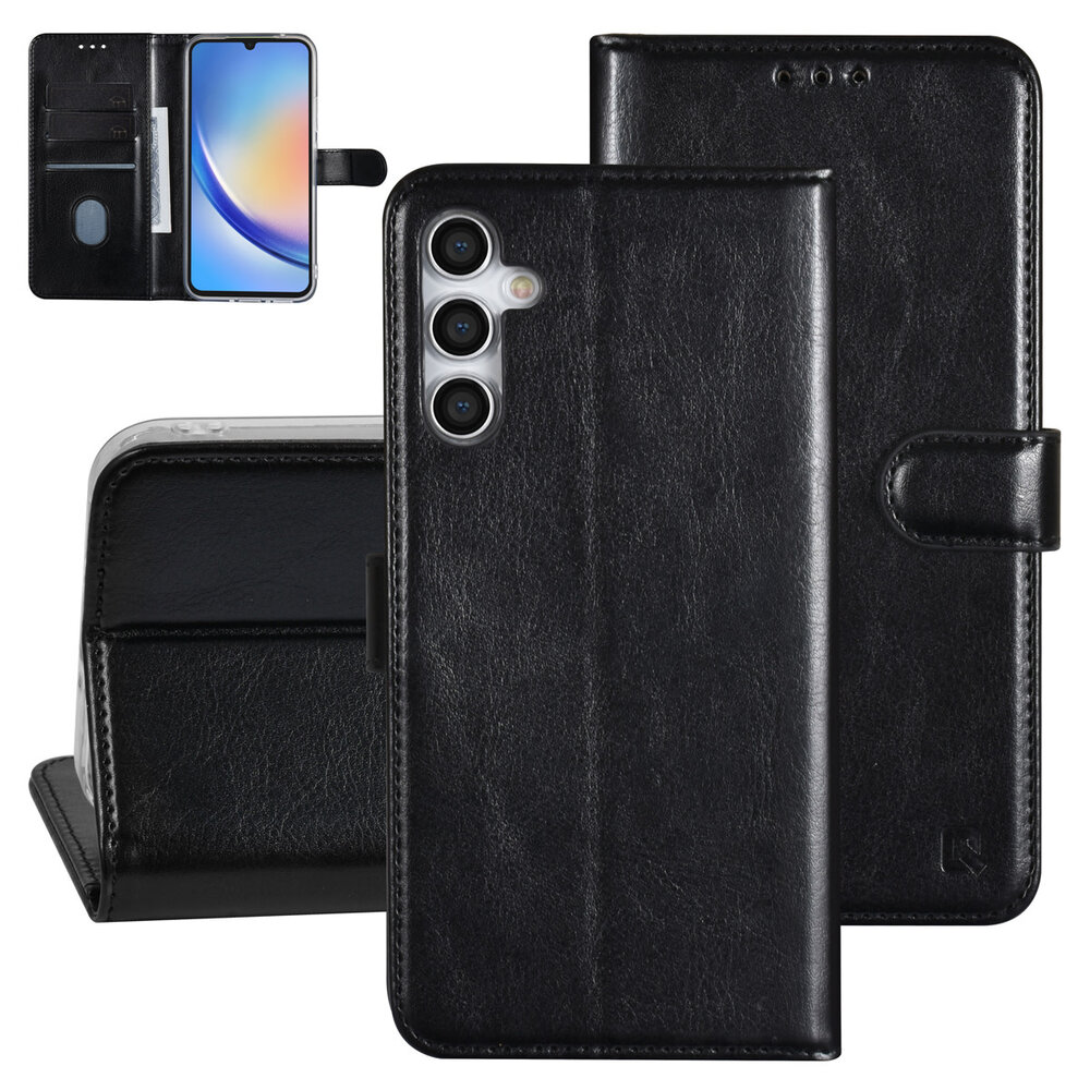 TUNIQ TUNIQ Galaxy A34 5G Book-Case hul - Kartenhalter für 3 Karten - Magnetverschluss - Schwarz