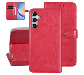 TUNIQ TUNIQ Galaxy A34 5G Book Case hoesje - Pasjeshouder voor 3 pasjes - Hanger - Felroze