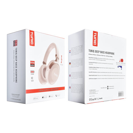 TUNIQ TUNIQ Deep Bass Wireless Headphone - ANC - Aprikose TUNIQ TUNIQ Deep Bass Wireless Headphone - ANC - Aprikose