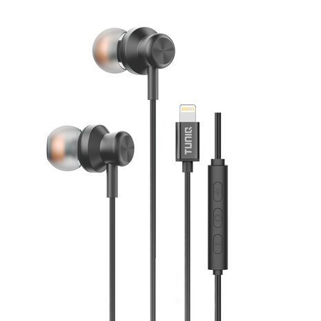 TUNIQ TUNIQ Wired Earphones - Lightning plug - Zwart TUNIQ TUNIQ Wired Earphones - Lightning plug - Zwart