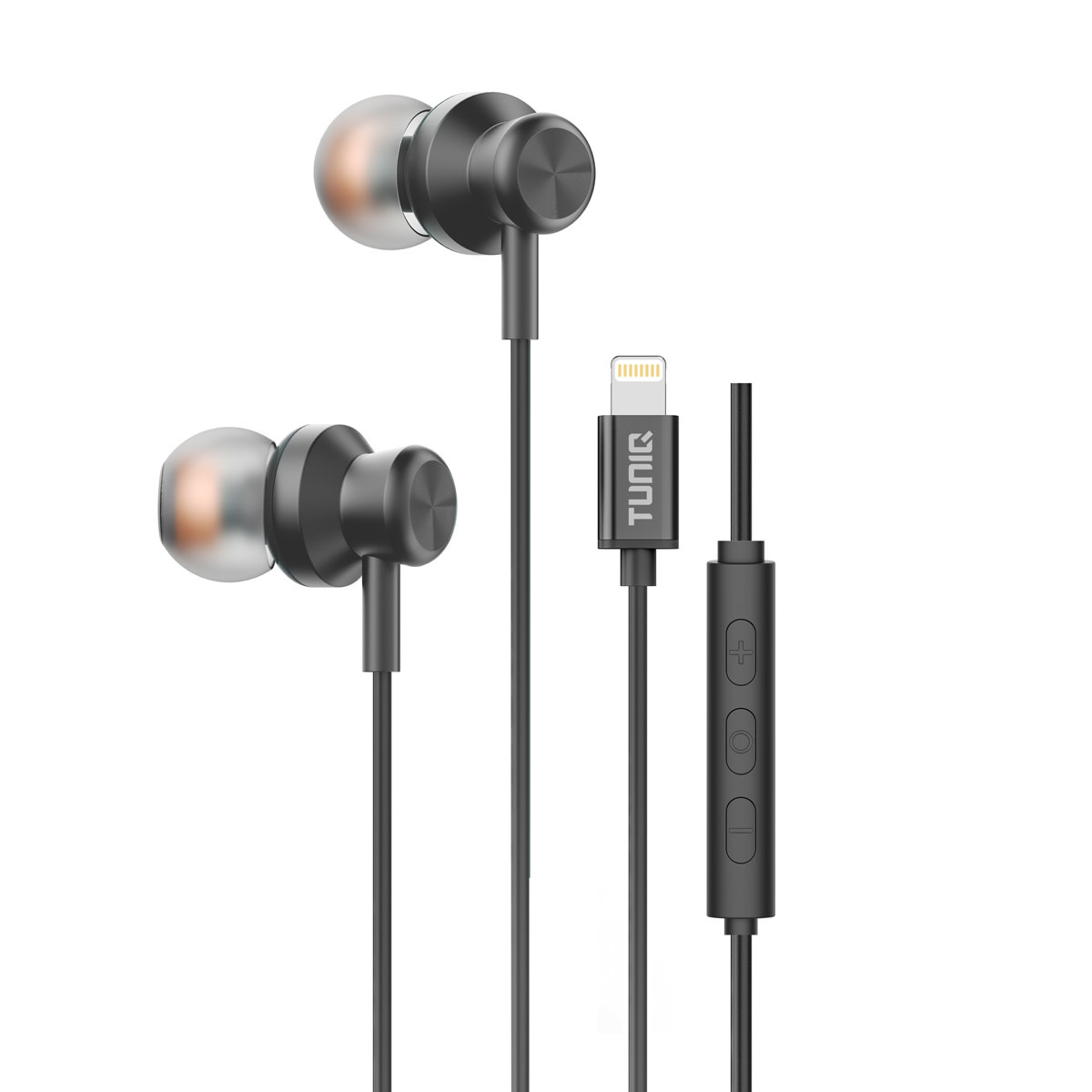 TUNIQ TUNIQ Wired Earphones - Lightning plug - Zwart