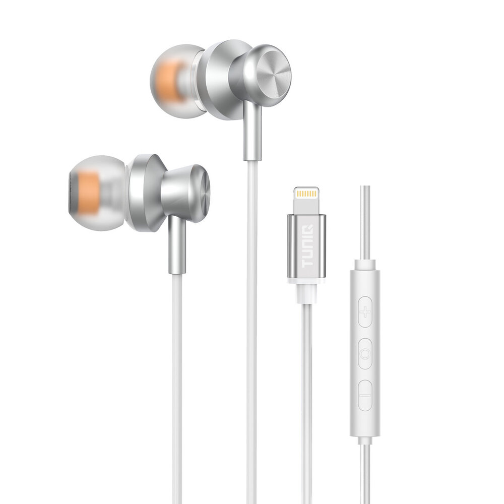 TUNIQ TUNIQ Wired Earphones - Lightning plug - Silver TUNIQ TUNIQ Wired Earphones - Lightning plug - Silver