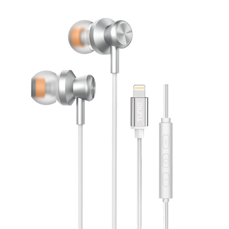 TUNIQ TUNIQ Wired Earphones - Lightning plug - Zilver TUNIQ TUNIQ Wired Earphones - Lightning plug - Zilver