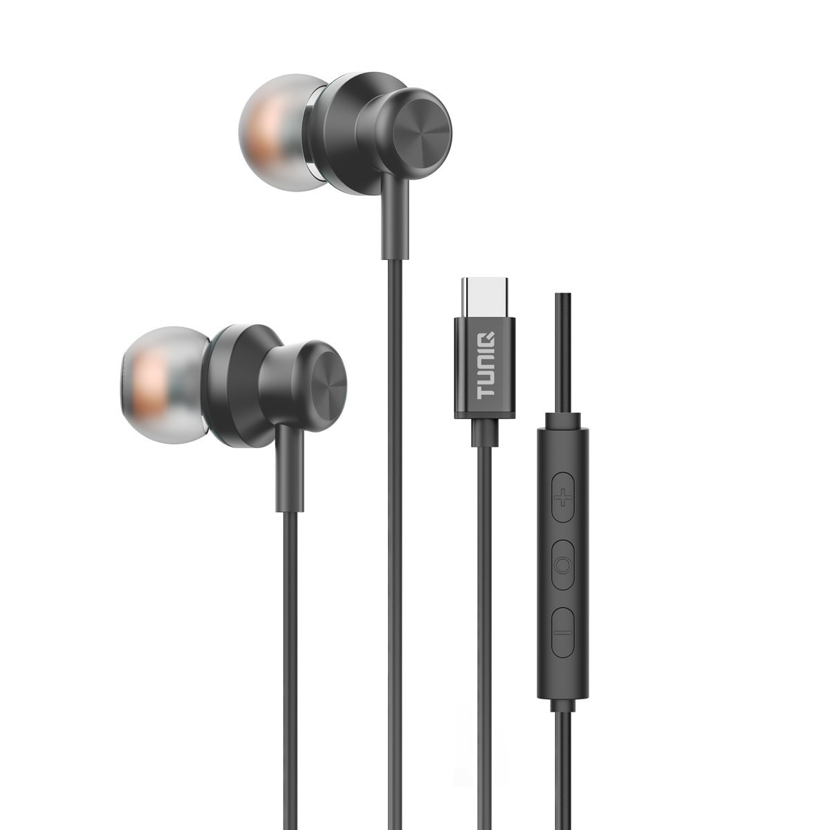 TUNIQ TUNIQ Wired Earphones - USB-C plug - Zwart, foto 2 van 3