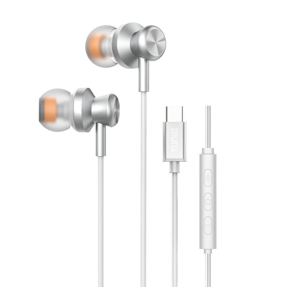 TUNIQ TUNIQ Wired Earphones - USB-C plug - Zilver TUNIQ TUNIQ Wired Earphones - USB-C plug - Zilver