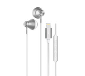 TUNIQ TUNIQ Half-In-Ear Wired Earphones - Lightning plug - Zilver TUNIQ TUNIQ Half-In-Ear Wired Earphones - Lightning plug - Zilver