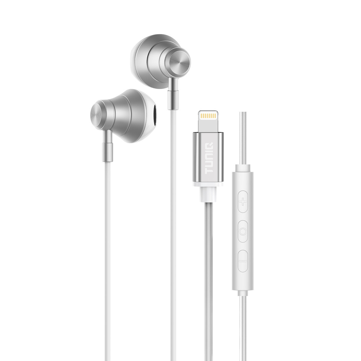 TUNIQ TUNIQ Half-In-Ear Wired Earphones - Lightning plug - Zilver